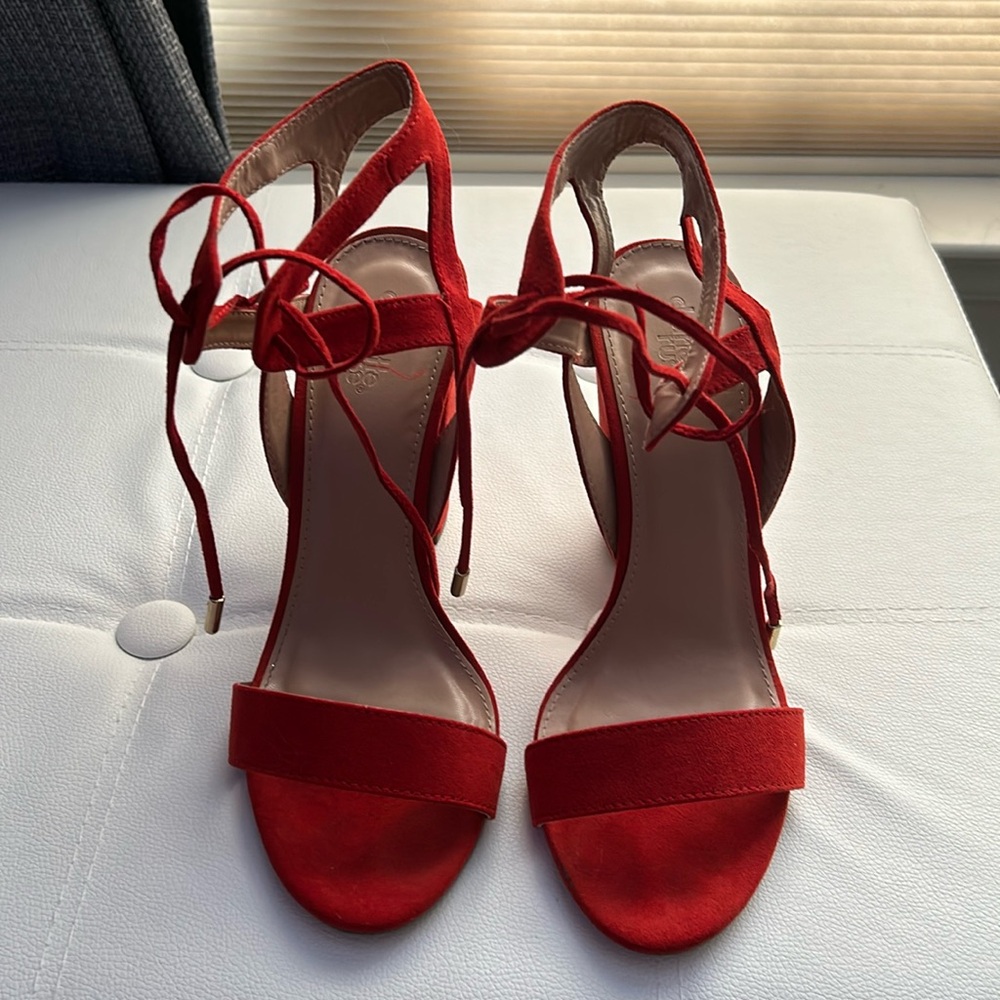 Charlotte Russe size 8 red lace up heels